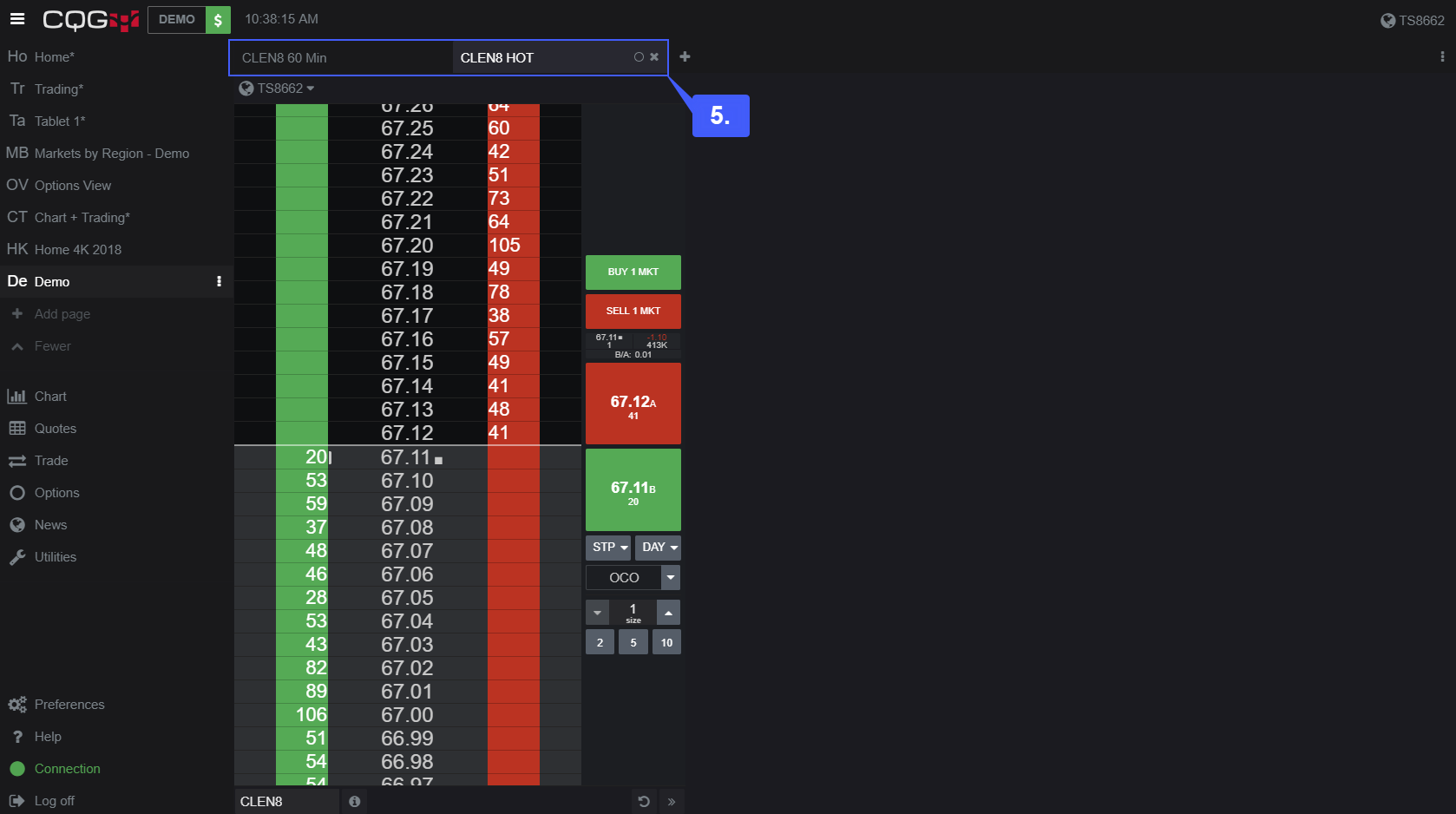 CQG Desktop Arranging Widgets 5