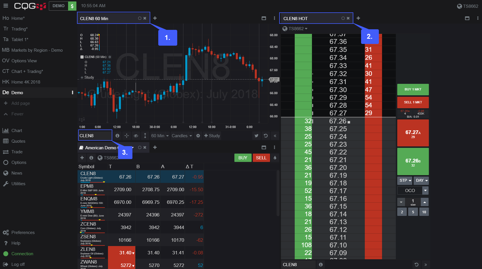 CQG Desktop Arranging Widgets 9