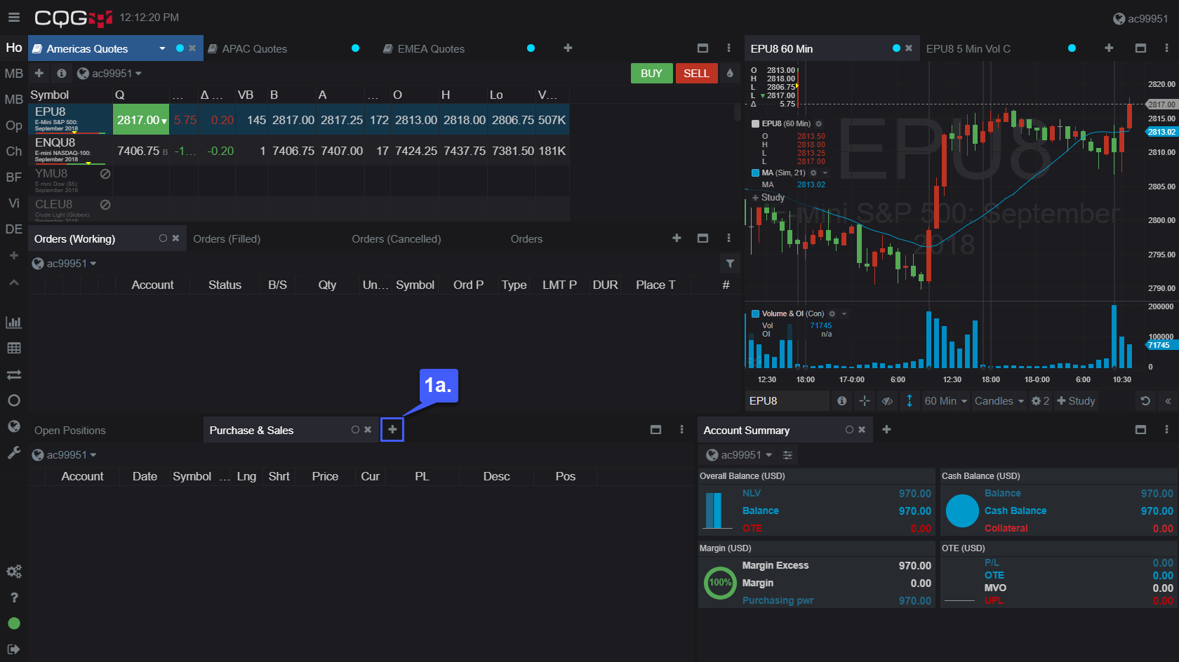 CQG Desktop Trade Activity 1