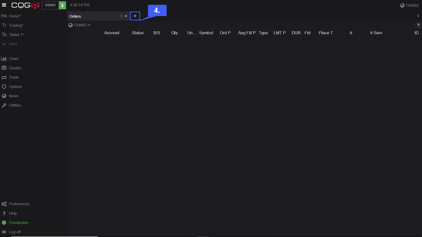 CQG Desktop Trade Activity 4