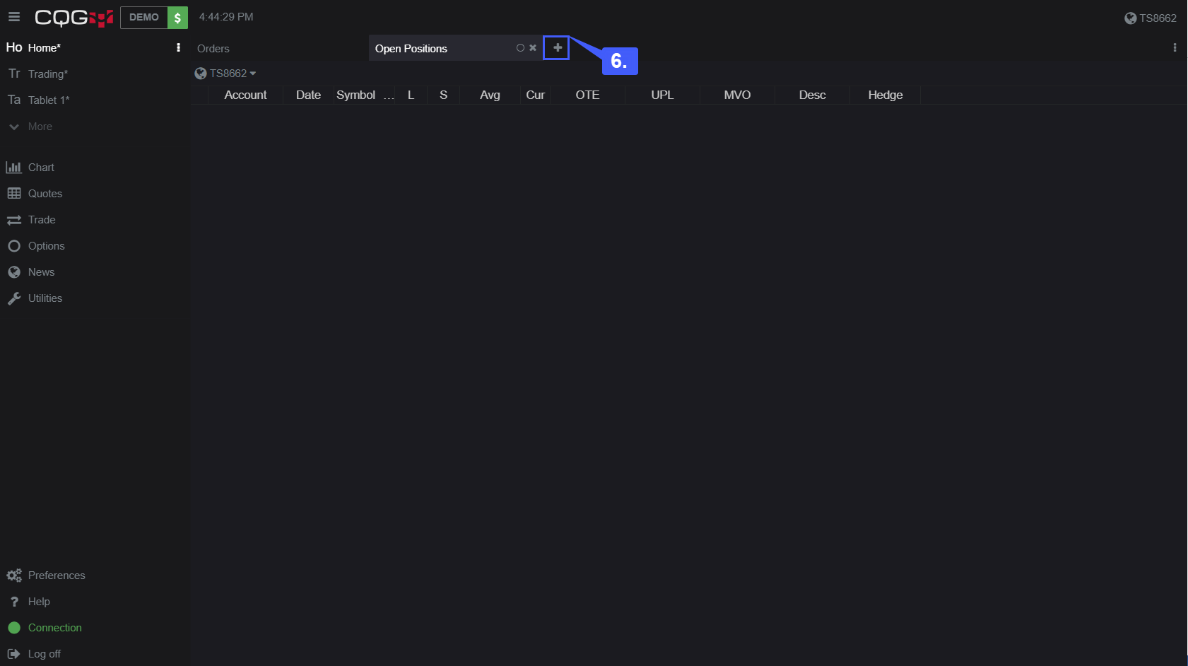 CQG Desktop Trade Activity 6