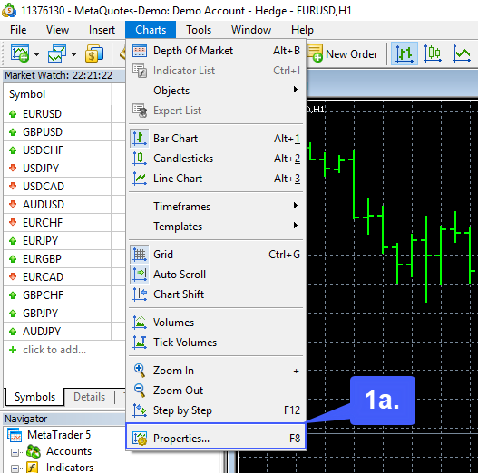 Bạn là một trader chuyên nghiệp và đang sử dụng MetaTrader 5 để quản lý giao dịch với khách hàng? Thay đổi màu chủ đề biểu đồ sẽ giúp cho bạn có một trải nghiệm giao dịch mới mẻ và hấp dẫn hơn. Hãy xem hướng dẫn để biết thêm chi tiết và đón nhận sự thay đổi cho chỉ số của bạn!