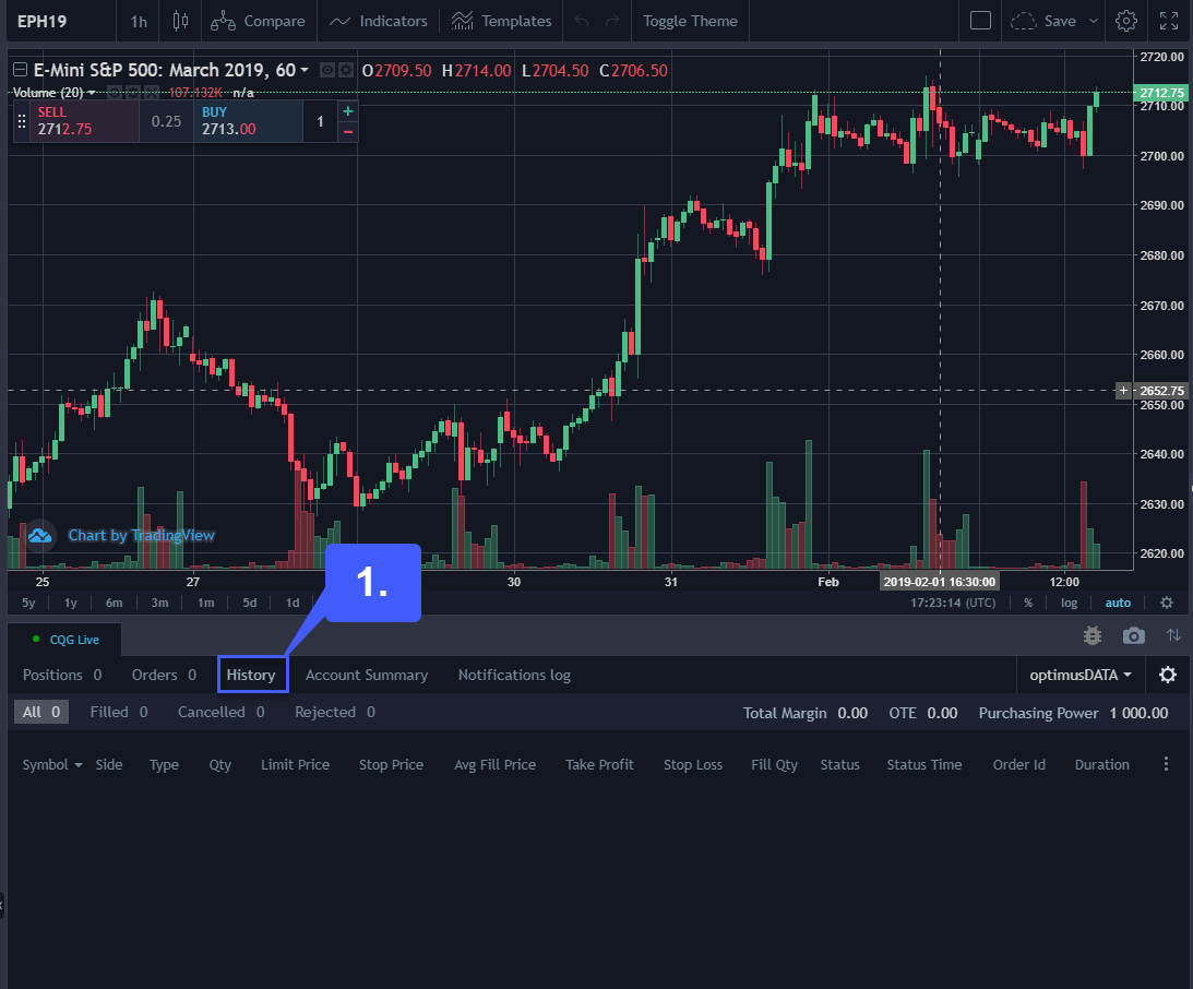 TradingView Trade Activity 1